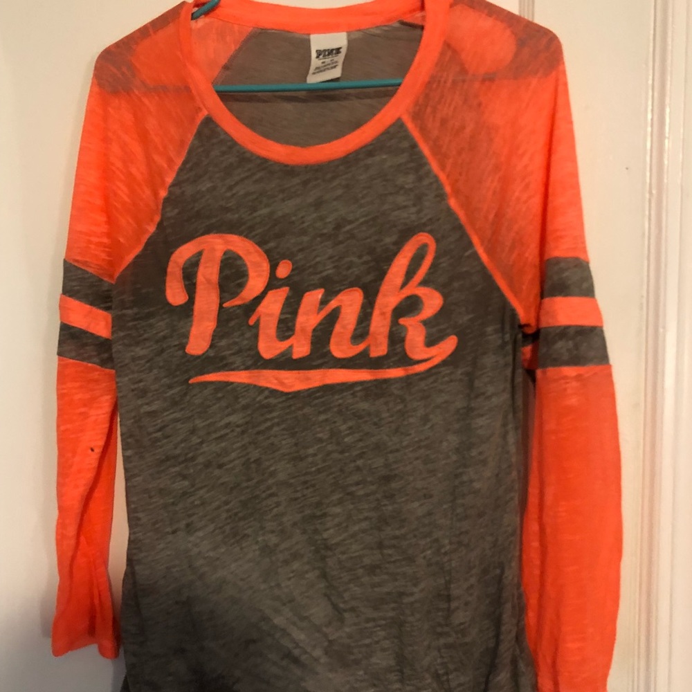 orange and grey baseball tee